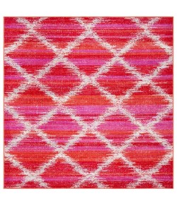 Safavieh Montage  Fuchsia / Ivory MTG261 6 ft. 7 in. X 6 ft. 7 in. Square Rug