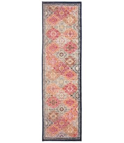 Safavieh Montage Red / Aqua MTG281 2 ft. 3 in. X 8 ft. Runner Rug