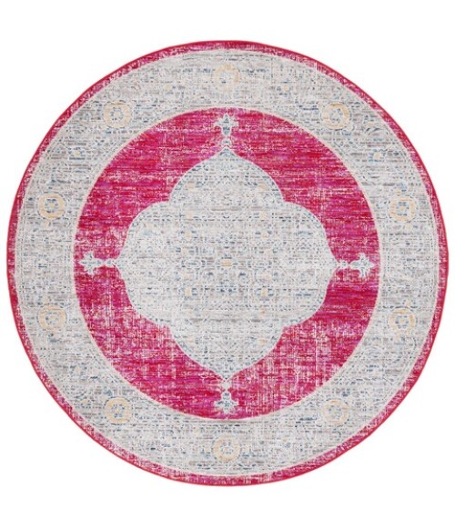 Safavieh Montage Rose / Grey MTG373 6 ft. 7 in. X 6 ft. 7 in. Round Rug