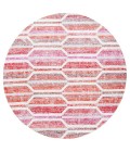 Safavieh Montage  Red / Ivory MTG481 6 ft. 7 in. X 6 ft. 7 in. Round Rug