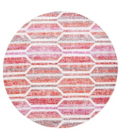 Safavieh Montage  Red / Ivory MTG481 6 ft. 7 in. X 6 ft. 7 in. Round Rug