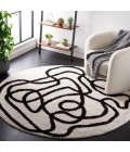 Safavieh Norway Ivory / Black Rug NOR202 8 ft. X 8 ft. Round - Rugs Town Safavieh Norway Ivory / Black NOR202 8 ft. X 8 ft. Round Rug