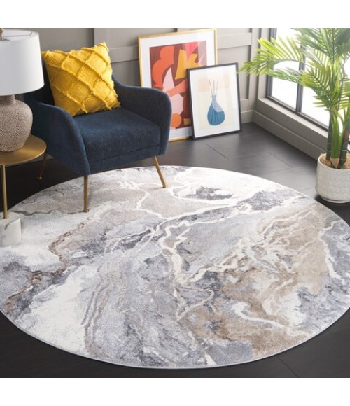 Safavieh Opal Ivory / Grey Rug OAL410 6 ft. 7 in. X 6 ft. 7 in. Round - Rugs Town Safavieh Opal Ivory / Grey OAL410 6 ft. 7 in. X 6 ft. 7 in. Round Rug