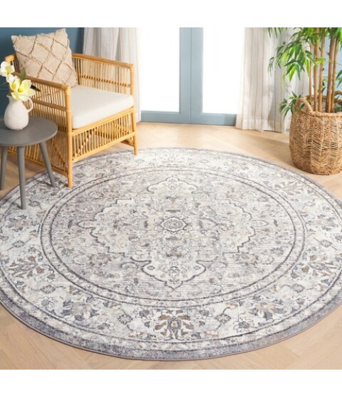 Safavieh Opal Grey / Ivory OAL464 6 ft. 7 in. X 6 ft. 7 in. Round Rug