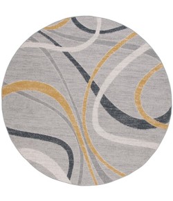 Safavieh Odyssey Grey / Gold Ivory ODY812 6 ft. 7 in. X 6 ft. 7 in. Round Rug