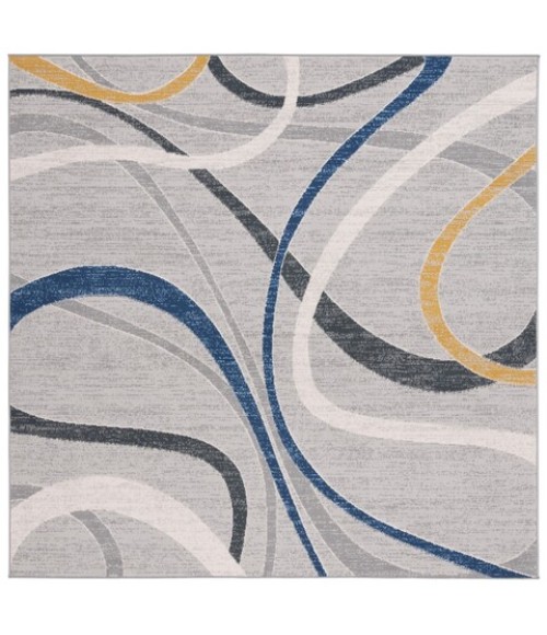 Safavieh Odyssey Grey / Blue Gold ODY812 6 ft. 7 in. X 6 ft. 7 in. Square Rug
