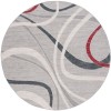 Safavieh Odyssey Grey / Red Ivory ODY812 6 ft. 7 in. X 6 ft. 7 in. Round Rug