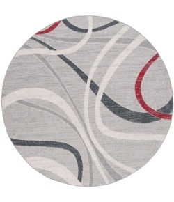 Safavieh Odyssey Grey / Red Ivory ODY812 6 ft. 7 in. X 6 ft. 7 in. Round Rug