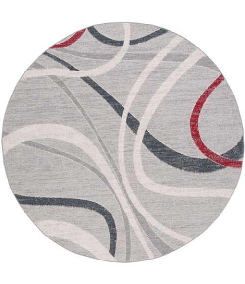 Safavieh Odyssey Grey / Red Ivory ODY812 6 ft. 7 in. X 6 ft. 7 in. Round Rug