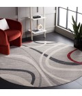 Safavieh Odyssey Grey / Red Ivory ODY812 6 ft. 7 in. X 6 ft. 7 in. Round Rug