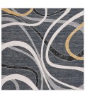 Safavieh Odyssey Black / Grey Gold ODY812 6 ft. 7 in. X 6 ft. 7 in. Square Rug