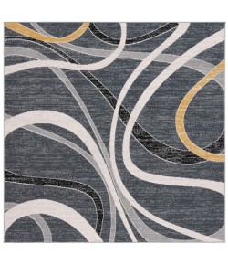 Safavieh Odyssey Black / Grey Gold ODY812 6 ft. 7 in. X 6 ft. 7 in. Square Rug