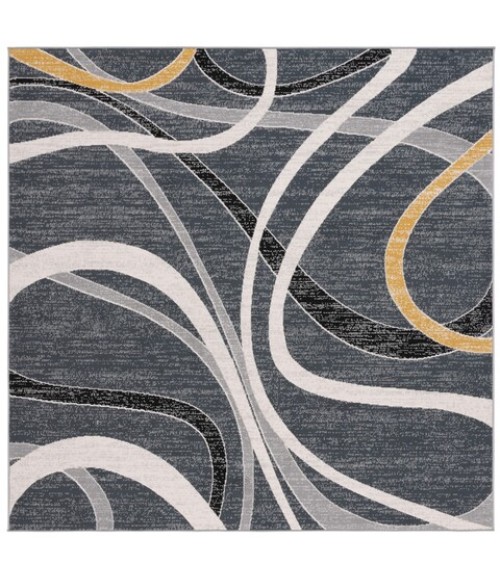 Safavieh Odyssey Black / Grey Gold ODY812 6 ft. 7 in. X 6 ft. 7 in. Square Rug