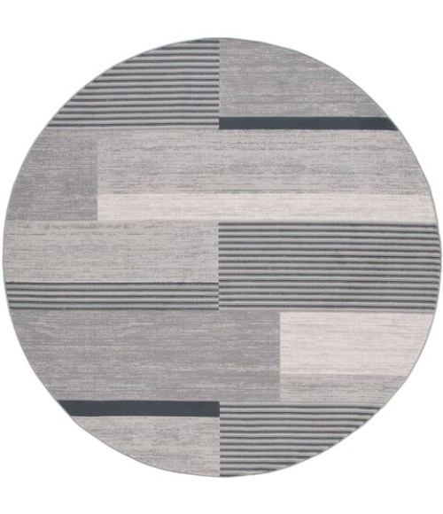 Safavieh Odyssey Grey / Black Ivory ODY816 6 ft. 7 in. X 6 ft. 7 in. Round Rug
