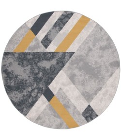 Safavieh Odyssey Grey / Gold Black ODY820 6 ft. 7 in. X 6 ft. 7 in. Round Rug