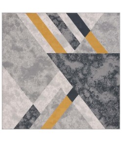 Safavieh Odyssey Grey / Gold Black ODY820 6 ft. 7 in. X 6 ft. 7 in. Square Rug