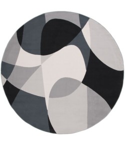 Safavieh Odyssey Grey / Black Ivory ODY824 6 ft. 7 in. X 6 ft. 7 in. Round Rug