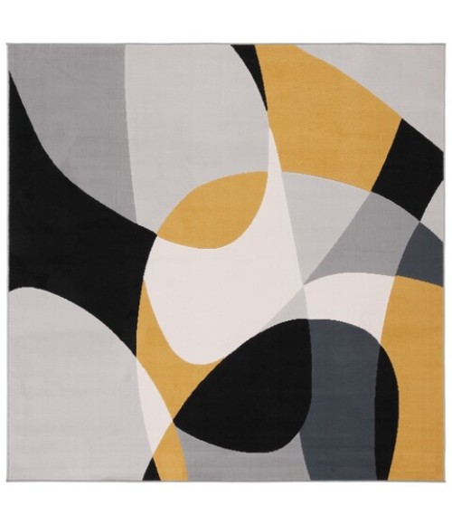 Safavieh Odyssey Grey / Gold Black ODY824 6 ft. 7 in. X 6 ft. 7 in. Square Rug
