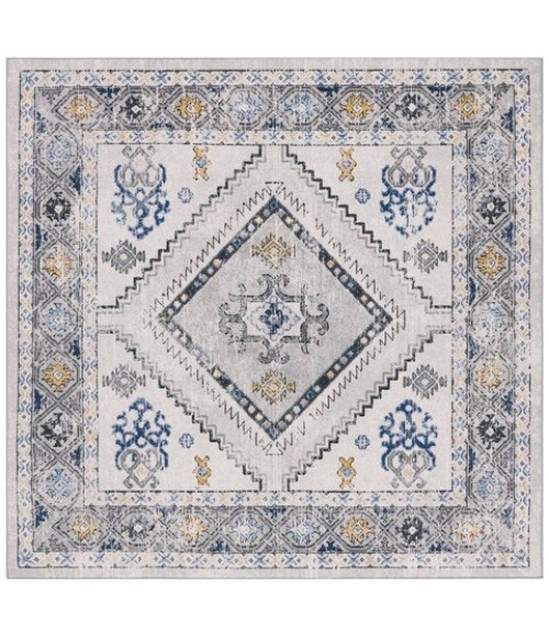 Safavieh Odyssey Grey / Blue Gold ODY858 6 ft. 7 in. X 6 ft. 7 in. Square Rug