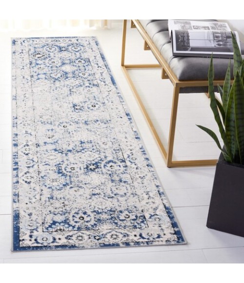 Safavieh Odyssey Grey / Navy ODY862 2 ft. 2 in. X 8 ft. Runner Rug