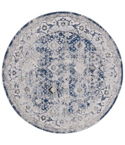 Safavieh Odyssey Grey / Navy ODY862 6 ft. 7 in. X 6 ft. 7 in. Round Rug