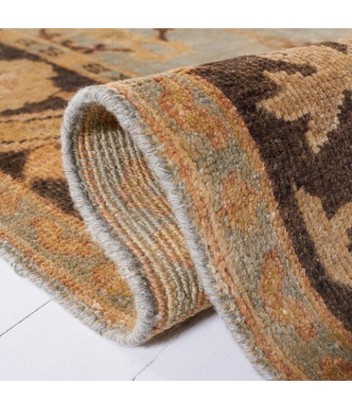 Safavieh Oushak Light Blue / Brown OSH112 9 ft. X 12 ft. Rectangle Rug