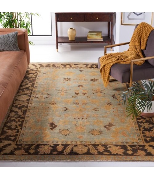 Safavieh Oushak Light Blue / Brown OSH112 9 ft. X 12 ft. Rectangle Rug