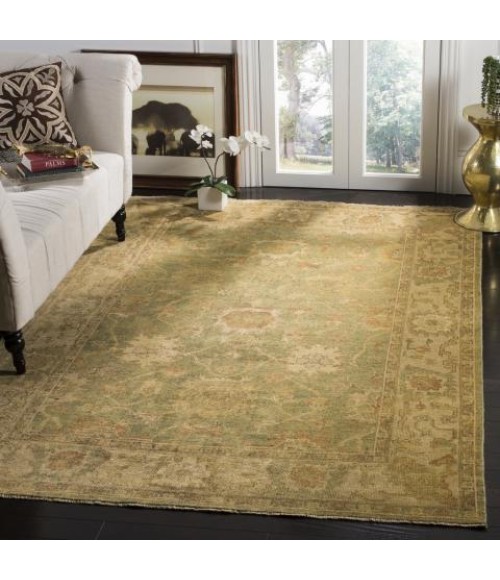 Safavieh Oushak Green / Beige OSH115 10 ft. X 14 ft. Rectangle Rug