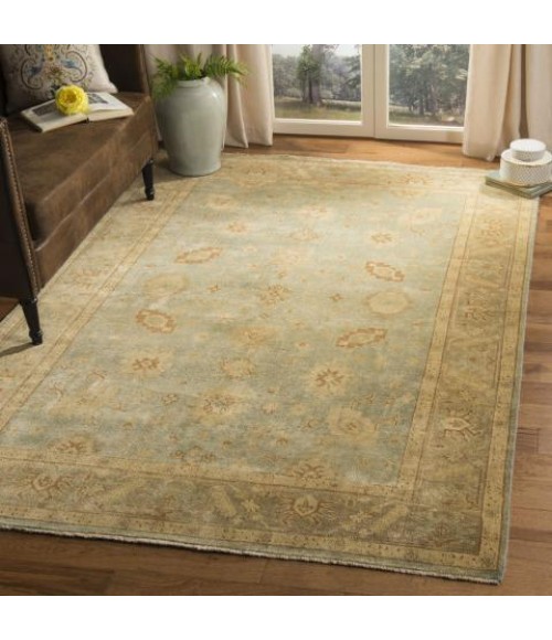 Safavieh Oushak Light Blue / Beige Rug OSH124 6 ft. X 9 ft. Rectangle - Rugs Town Safavieh Oushak Light Blue / Beige OSH124 6 ft. X 9 ft. Rectangle Rug