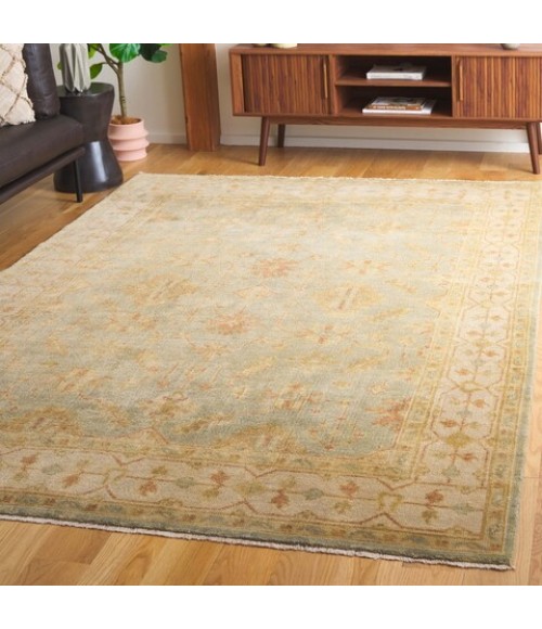 Safavieh Oushak Soft Green / Ivory Rug OSH141 3 ft. X 10 ft. Runner - Rugs Town Safavieh Oushak Soft Green / Ivory OSH141 3 ft. X 10 ft. Runner Rug