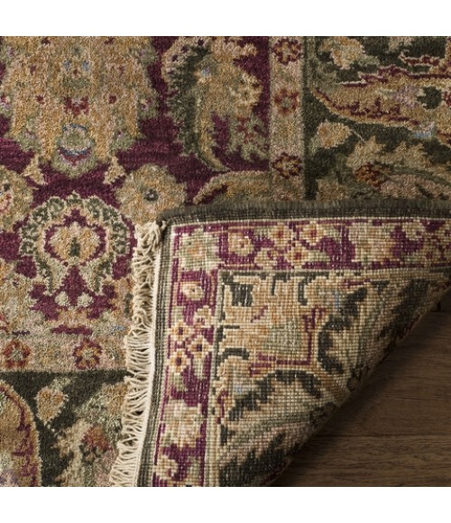 Safavieh Old World Burgundy / Green OW115 4 ft. X 4 ft. Round Rug