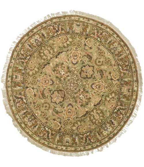 Safavieh Old World Light Green / Gold OW115 4 ft. X 4 ft. Round Rug