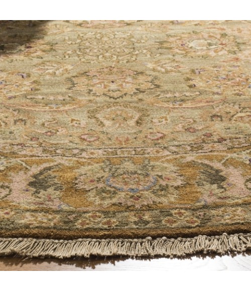 Safavieh Old World Light Green / Gold OW115 4 ft. X 4 ft. Round Rug