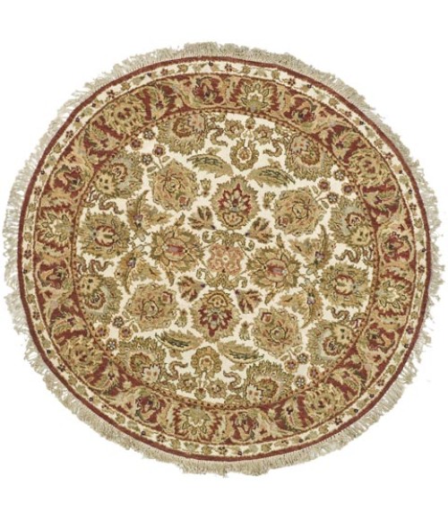 Safavieh Old World Ivory / Rust Rug OW115 8 ft. X 8 ft. Round - Rugs Town Safavieh Old World Ivory / Rust OW115 8 ft. X 8 ft. Round Rug
