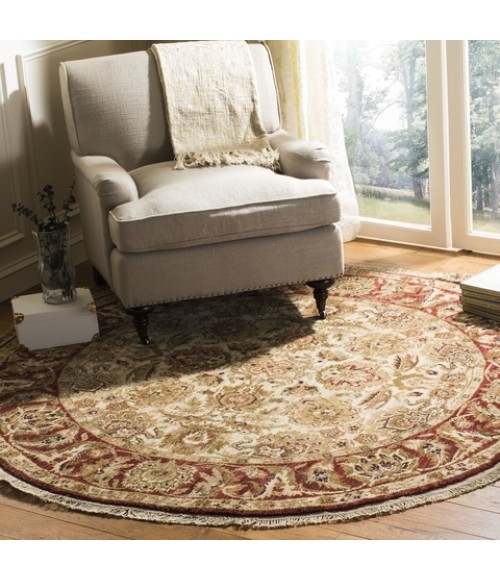Safavieh Old World Ivory / Rust Rug OW115 8 ft. X 8 ft. Round - Rugs Town Safavieh Old World Ivory / Rust OW115 8 ft. X 8 ft. Round Rug