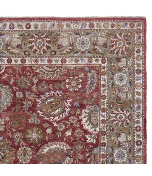 Safavieh Old World Copper / Green Rug OW117 8 ft. X 8 ft. Round - Rugs Town Safavieh Old World Copper / Green OW117 8 ft. X 8 ft. Round Rug