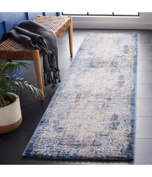 Safavieh Palma Beige / Blue Rug PAM322 2 ft. 2 in. X 7 ft. Runner - Rugs Town Safavieh Palma Beige / Blue PAM322 2 ft. 2 in. X 7 ft. Runner Rug