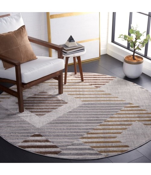 Safavieh Palma Beige / Light Grey PAM328 6 ft. 7 in. X 6 ft. 7 in. Round Rug