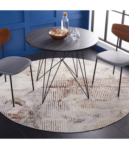 Safavieh Palma Beige / Brown PAM350 6 ft. 7 in. X 6 ft. 7 in. Round Rug