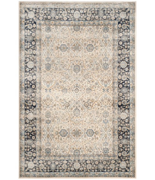 Safavieh Persian Garden Vintage Ivory / Navy Rug PGV606 5 ft. 1 in. X 7 ft. 7 in. Rectangle - Rugs Town Safavieh Persian Garden Vintage Ivory / Navy PGV606 5 ft. 1 in. X 7 ft. 7 in. Rectangle Rug