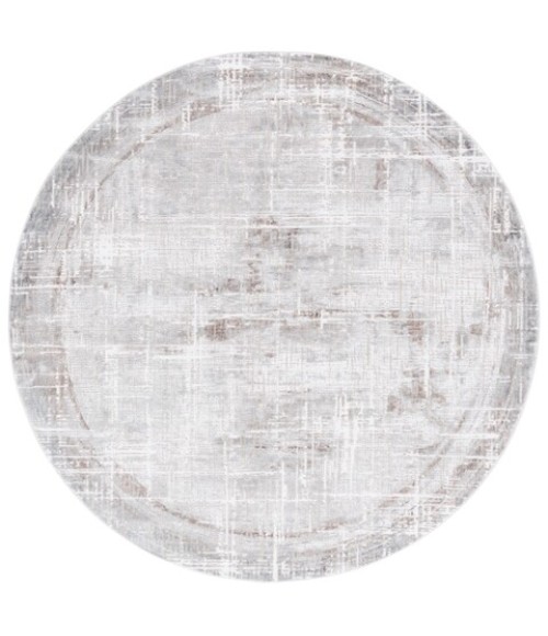 Safavieh Platinum Grey / Dark Grey PLA550 6 ft. 7 in. X 6 ft. 7 in. Round Rug