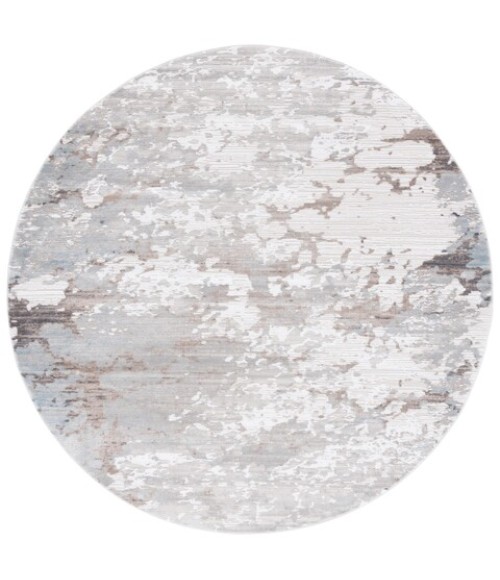 Safavieh Platinum Grey / Ivory PLA552 6 ft. 7 in. X 6 ft. 7 in. Round Rug