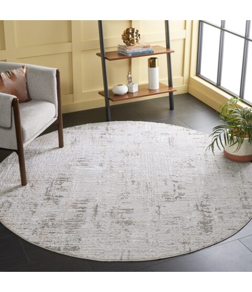 Safavieh Parker Taupe / Ivory Grey PRK100 6 ft. 7 in. X 6 ft. 7 in. Round Rug