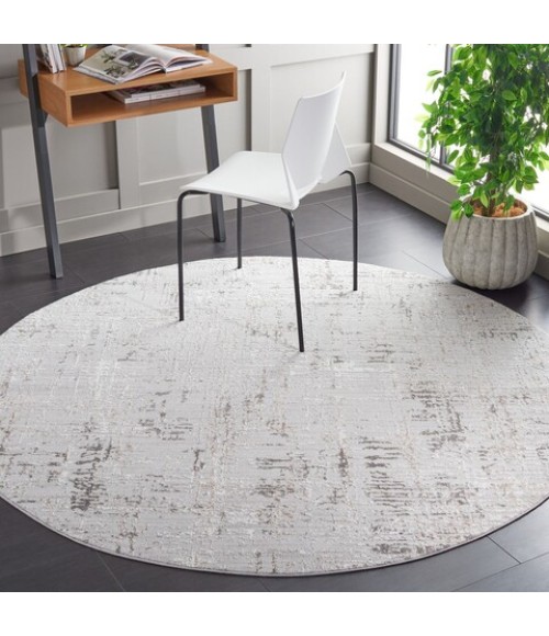 Safavieh Parker Light Grey / Ivory Grey PRK100 6 ft. 7 in. X 6 ft. 7 in. Round Rug