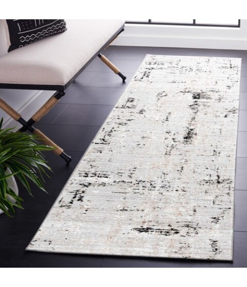 Safavieh Parker Light Grey / Black PRK100 2 ft. X 8 ft. Runner Rug