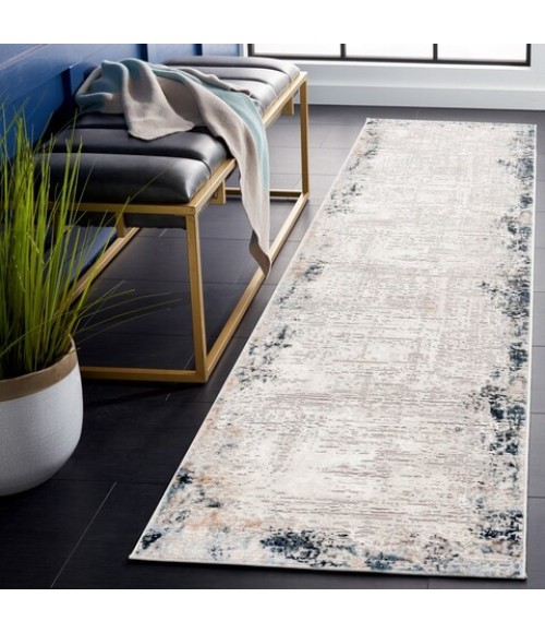 Safavieh Parker Taupe / Ivory Blue PRK101 2 ft. X 8 ft. Runner Rug