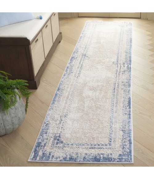Safavieh Prestige Beige / Blue Rug PTE130 2 ft. 3 in. X 8 ft. Runner - Rugs Town Safavieh Prestige Beige / Blue PTE130 2 ft. 3 in. X 8 ft. Runner Rug