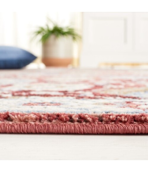 Safavieh Rosewood Ivory / Red ROW102 6 ft. 7 in. X 6 ft. 7 in. Round Rug