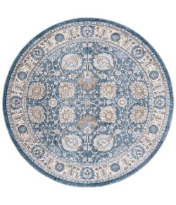 Safavieh Rosewood Ivory / Blue ROW102 6 ft. 7 in. X 6 ft. 7 in. Round Rug