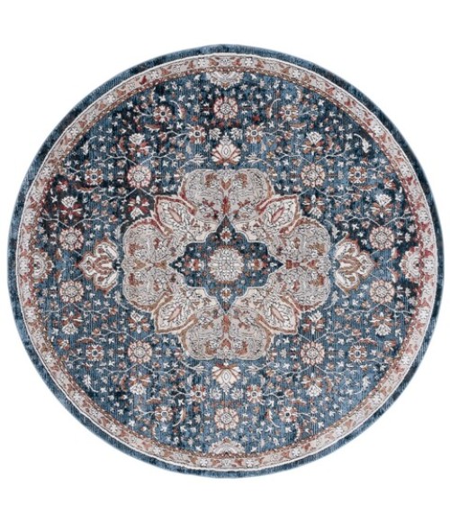 Safavieh Rosewood Ivory / Blue ROW104 6 ft. 7 in. X 6 ft. 7 in. Round Rug